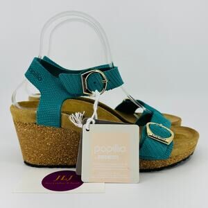 Papillio Birkenstock Women's Soley Wedge Sandals Embossed Biscay Bay Size 37/6US